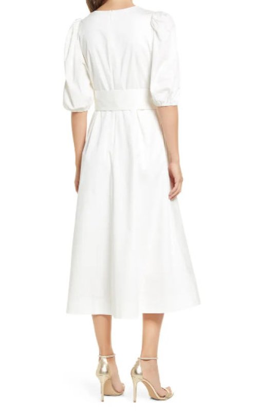 画像2: 【Amanda Kloots着用】Ted Baker テッドベイカー 　ベルト付きパフスリーブドレス (2)