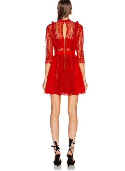 画像3: 【ケイティキーン使用】Self Portrait セルフポートレート Lace Detail Belted Mini Dress  12243 (3)