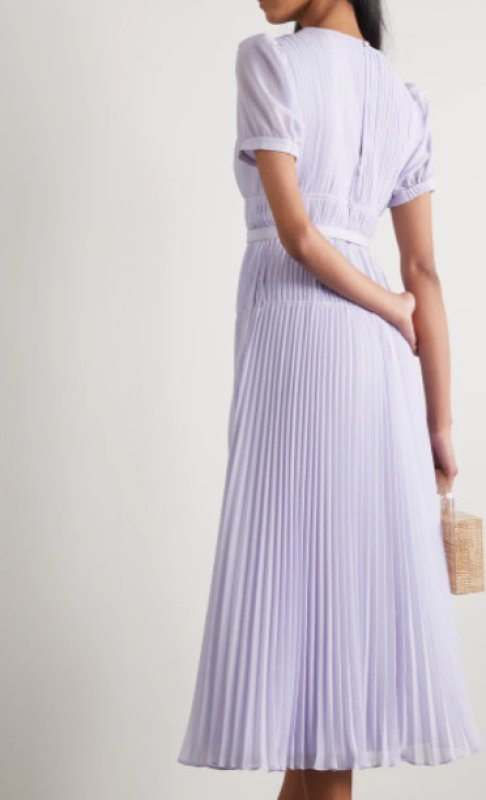 画像2: 【霧島れいかさん、パリスヒルトン着用】Self Portrait　セルフポートレート　ベルト付きライラックシフォンドレス  22001 (2)