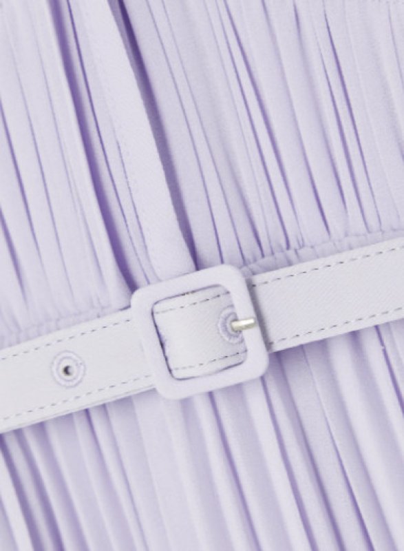 画像3: 【霧島れいかさん、パリスヒルトン着用】Self Portrait　セルフポートレート　ベルト付きライラックシフォンドレス  22001 (3)