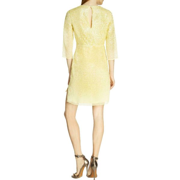 画像2: Halston Heritage  スパンコールカフタンミニドレス  30103 (2)