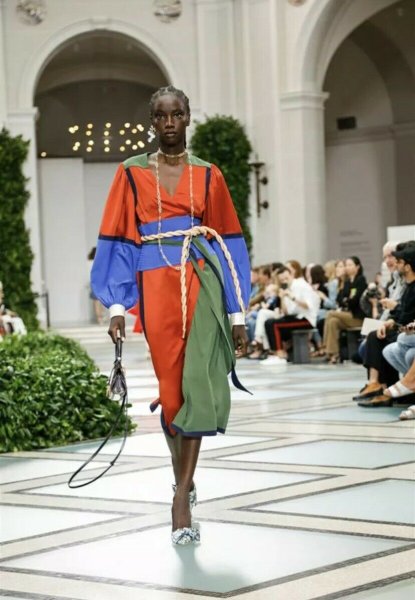 画像2: 1点のみ即発!【ドラマに衣装提供】Tory Burch トリーバーチ kola カラーブロックドレス  82201 (2)