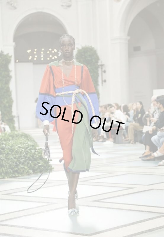 画像2: 1点のみ即発！【ドラマに衣装提供】Tory Burch トリーバーチ Kola カラーブロック シルクドレス｜上質サテンで魅せる大人の洗練ワンピース  82201 (2)