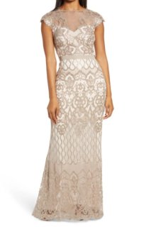 Tadashi Shoji タダシショージ スパンコールレース＆ベルベット