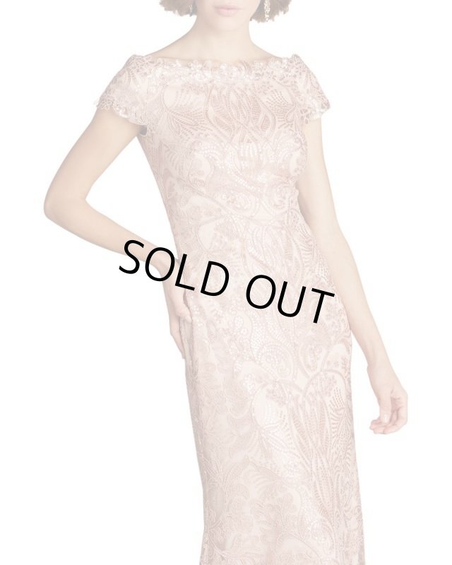 画像2: Tadashi Shoji   タダシショージ　HAYA  Sequin-Embellished Column Gown ピンク系 (2)