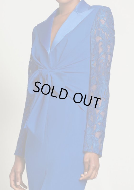 画像2: Tadashi Shoji  タダシショージ    DURU TIE SASH TUXEDO DRESS  ブルー  08275 (2)