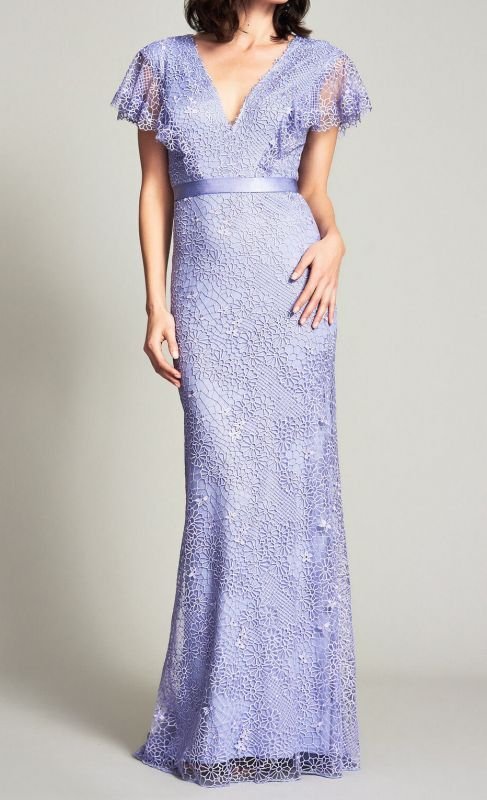 画像1: 再販売セール！【アンミカさん着用】Tadashi Shoji  タダシショージ Ayano gown　パープル系  03072 (1)