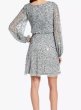 画像2: セール！Adrianna Papell　アドリアナパペル　　Beaded Blouson mini Dress   Frosted Sage  (2)