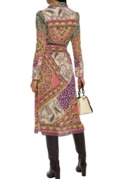 画像2: 【アンミカさん愛用】Alice + Olivia アリスアンドオリビア  ベルト付きプリントドレス (2)