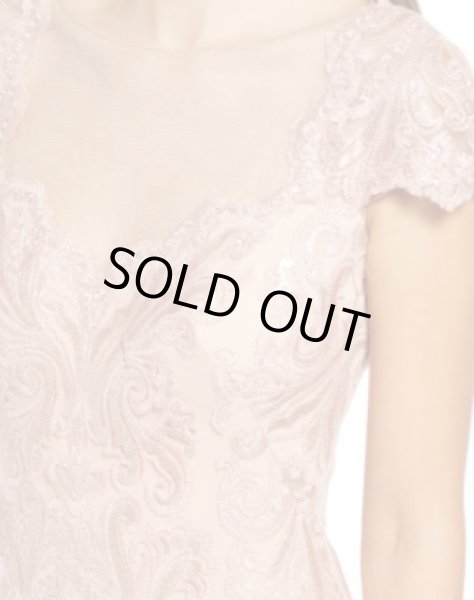 画像3: Tadashi Shoji  タダシショージ   Sequin Lace Sweetheart Neck Gown ピンク系 (3)