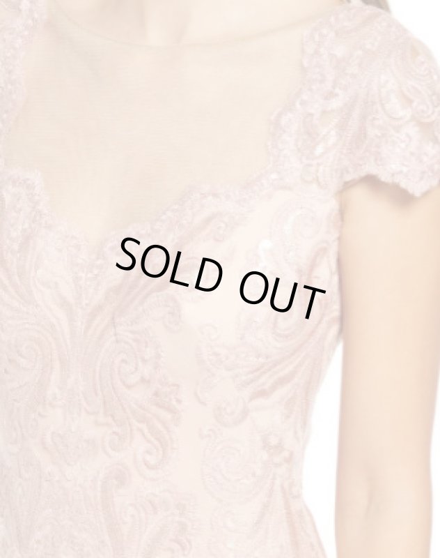 画像3: Tadashi Shoji  タダシショージ   Sequin Lace Sweetheart Neck Gown ピンク系 (3)