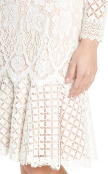画像3: Tadashi Shoji タダシショージ Long Sleeve Lace Cocktail Dress ホワイト系 (3)