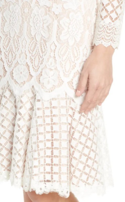 画像3: Tadashi Shoji タダシショージ　Long Sleeve Lace Cocktail Dress　ホワイト系 (3)