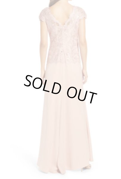 画像2: Tadashi Shoji  タダシショージ   Sequin Lace Sweetheart Neck Gown ピンク系 (2)