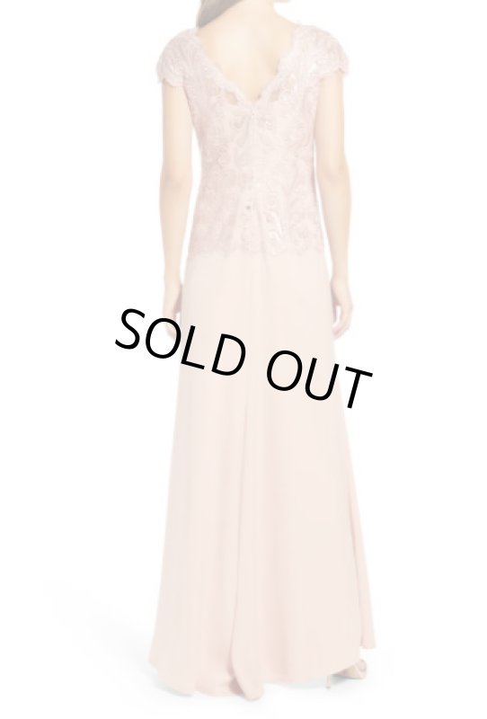 画像2: Tadashi Shoji  タダシショージ   Sequin Lace Sweetheart Neck Gown ピンク系 (2)