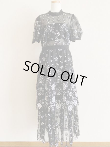 画像3: 再販売!【広末涼子さんご着用】Self Portrait セルフポートレート Deco Sequin Crew Neck Midi Dress (3)