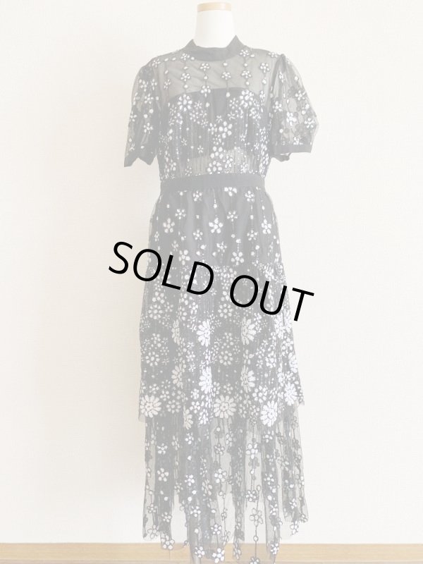 画像3: 再販売！【広末涼子さんご着用】Self Portrait　セルフポートレート　Deco Sequin Crew Neck Midi Dress (3)