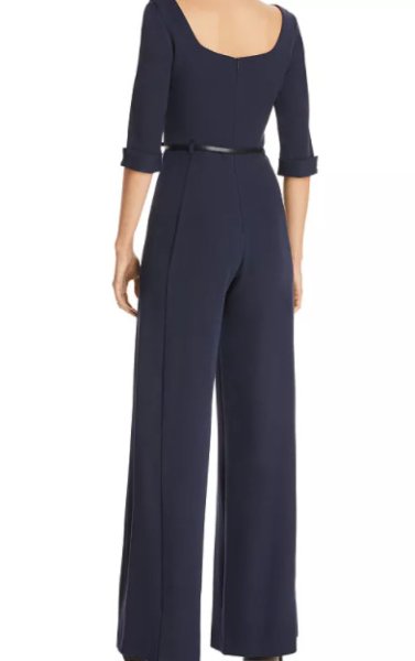 画像2: 【ドラマ使用】Black Halo Jackie 7分袖Jumpsuit  ジャンプスーツ ネイビー系 (2)
