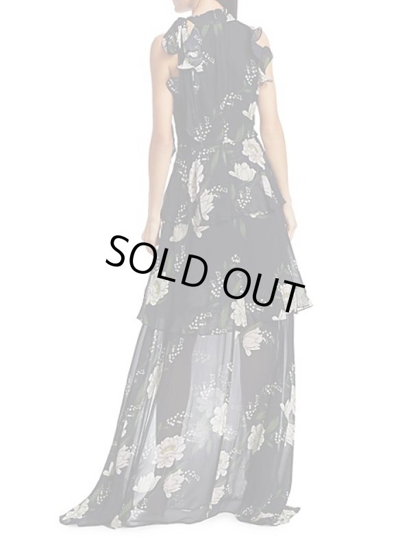 画像2: セール！ML Monique Lhuillier モニークルイリエ　花柄ラッフルロングドレス (2)
