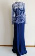 画像4: 即発！ Tadashi Shoji  パーティードレス　 Embroidered Formal Evening Gown ネイビー系 (4)