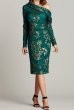 画像2: セール！Tadashi Shoji  タダシショージ  SEMIH BURNOUT VELVET DRESS グリーン (2)