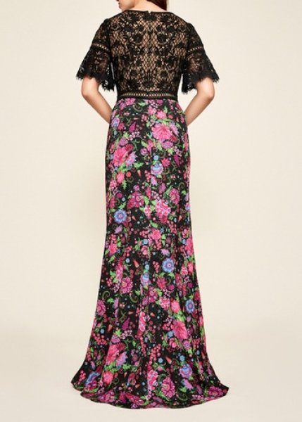 画像2: Tadashi Shoji タダシショージ  パーティードレス morgana Gown ピンク、ブラック系 (2)