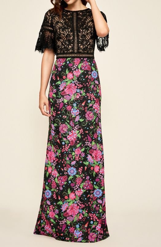 画像1: Tadashi Shoji タダシショージ  パーティードレス　morgana Gown　ピンク、ブラック系 (1)