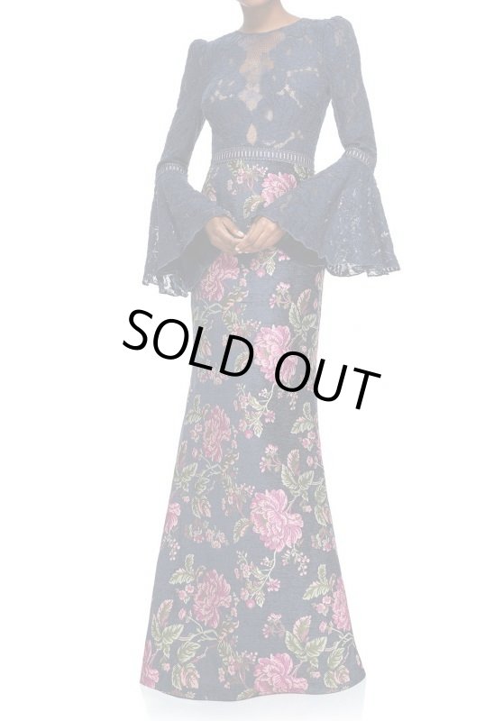 画像1: 再販売セール！Tadashi Shoji タダシショージ   ISABELLA GOWN  ネイビー (1)