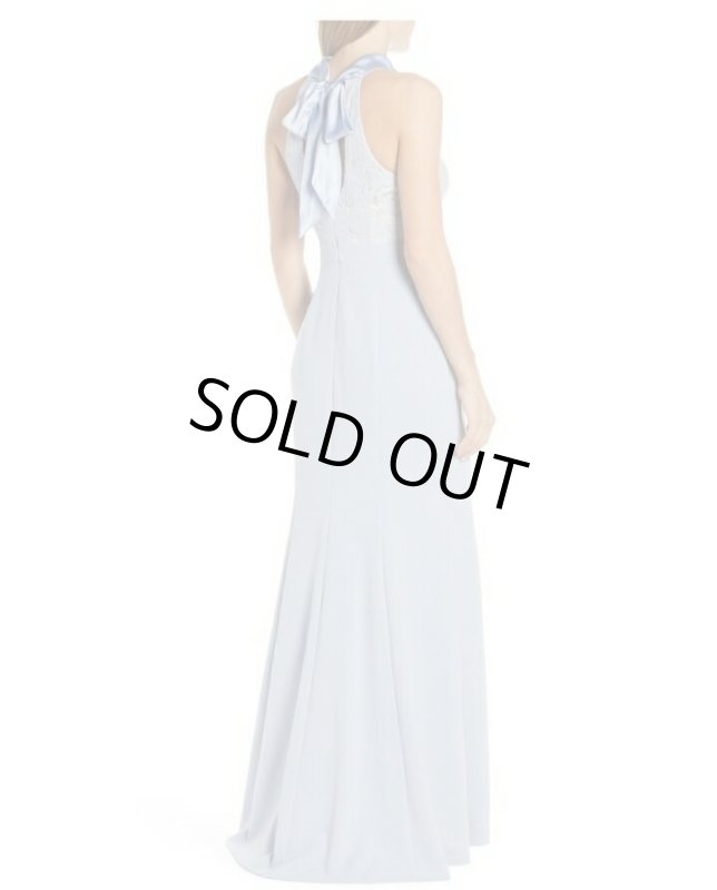 画像2: 1点のみ即発！Eliza J   ブルーレースホルターイブニングドレス  83101 (2)