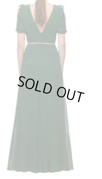 画像2: 限定セール！【白石麻衣さん着用】Self Portrait　セルフポートレート　V Neck Green Chiffon Maxi Dress  12301 (2)