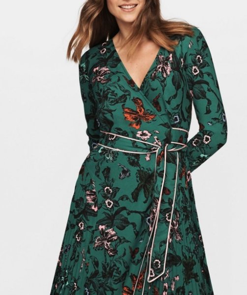 画像3: セール!【ドラマ使用】Diane von Furstenberg ダイアンフォンファステンバーグ amiya 花柄プリーツラップドレス (3)