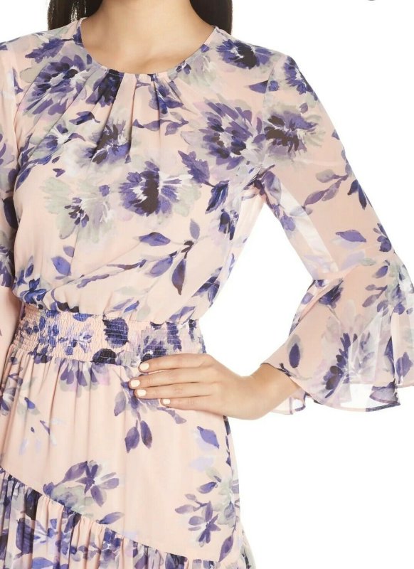 画像2: Eliza J 　花柄ベルスリーブハイロードレス (2)