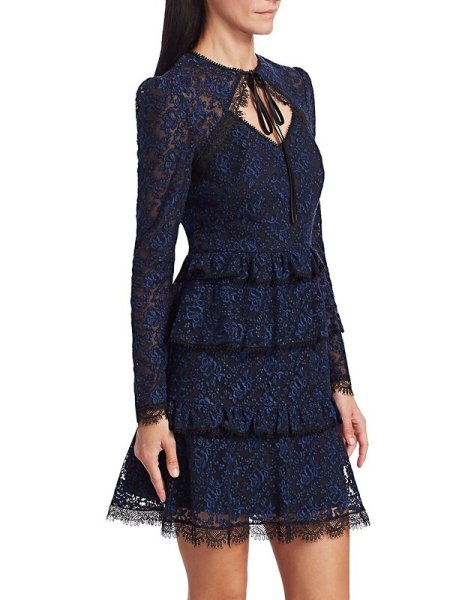 画像3: ML Monique Lhuillier モニークルイリエ タイネックドレス (3)