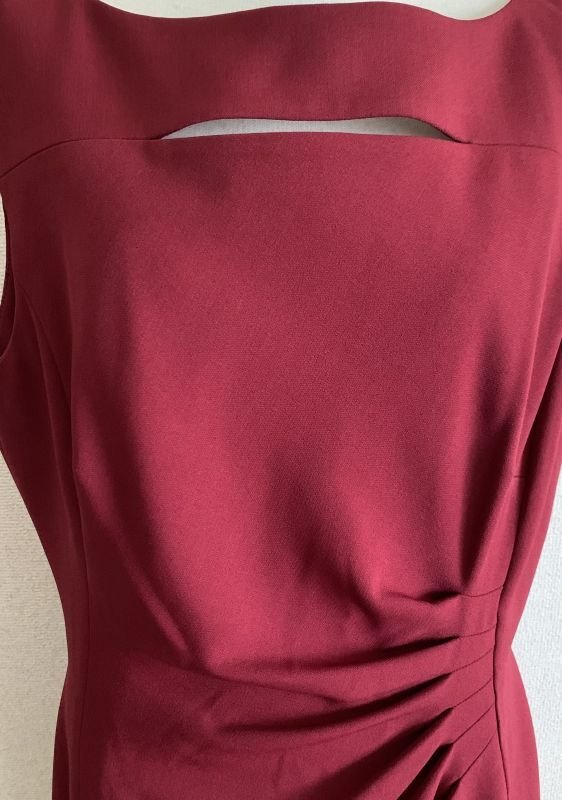 画像3: 即日発送！【ドラマに衣装協力】Elie Tahari エリータハリ　　ボルドー Sheath Dress  09231 (3)