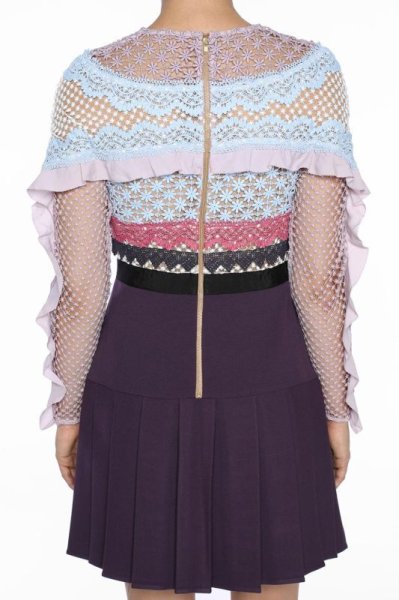 画像2: ラスト1点!【西野七瀬さんご着用】Self Portrait セルフポートレート BELLIS LACE TRIM DRESS (2)