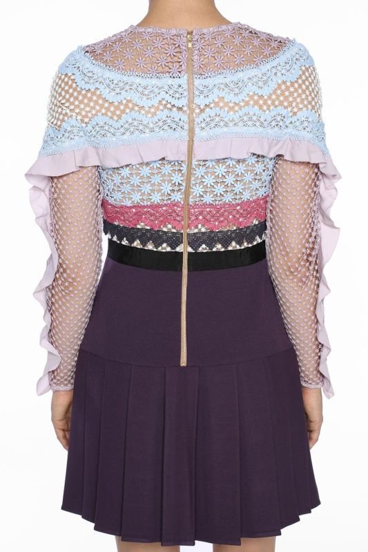 画像2: ラスト1点！【西野七瀬さんご着用】Self Portrait　セルフポートレート　BELLIS LACE TRIM DRESS (2)