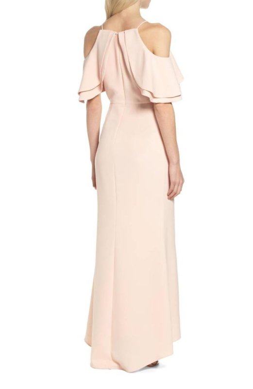 画像2: Eliza J   ラッフルコールドショルダーロングドレス (2)