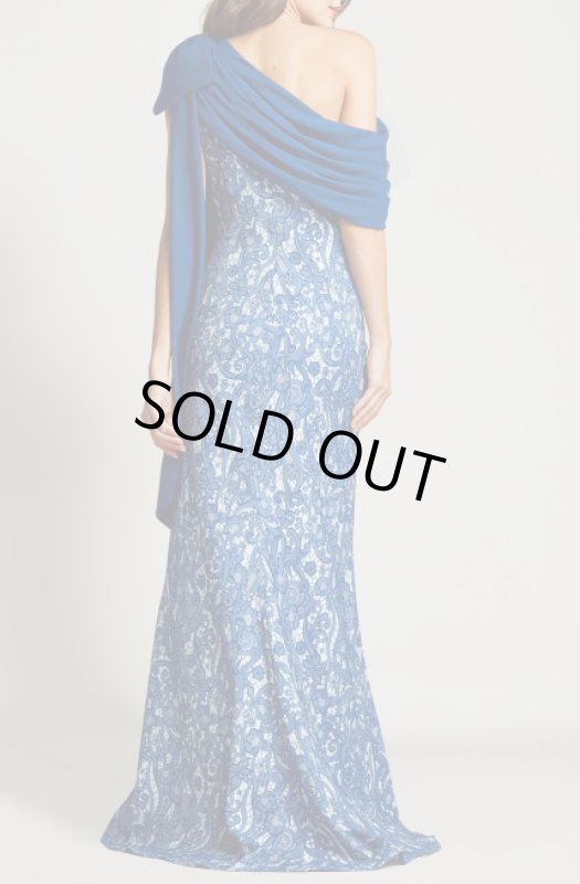 画像2: 1点のみ即発！Tadashi Shoji  タダシショージ  　AHMAYA ASYMMETRIC GOWN  ブルー系 (2)