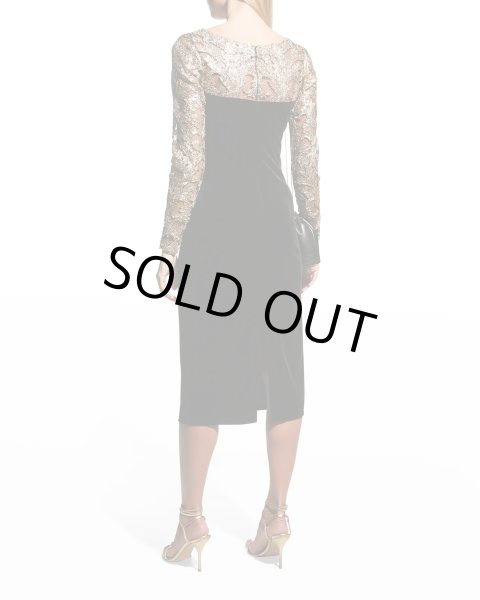 画像2: Tadashi Shoji  タダシショージ  LAVINIA  ベルベットドレス ブラック系 (2)