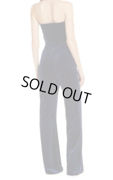 画像2: Tadashi Shoji タダシショージ  ストラップレスベルベドジャンプスーツ ネイビー、ブルー系 (2)