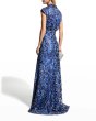 画像2: Tadashi Shoji タダシショージ   LOYS BURNOUT VELVET GOWN  ブルー系 (2)