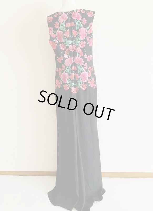 画像5: Tadashi Shoji  タダシショージ SAMAR 花柄刺繍ロングドレス　ブラック、ピンク (5)