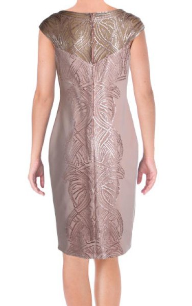 画像2: セール!Tadashi Shoji タダシショージ   スパンコールメッシュドレス  ピンク系 (2)
