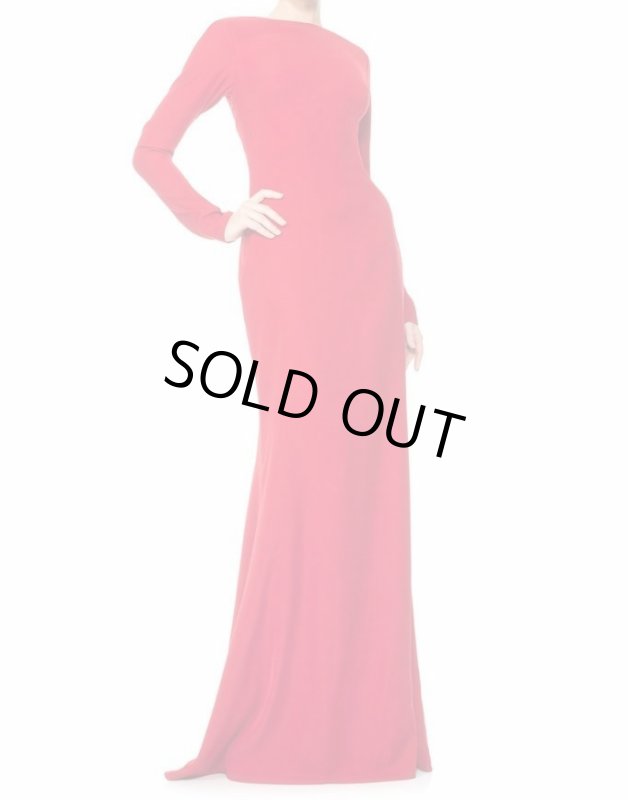 画像1: 即発！レア！Tadashi Shoji  タダシショージ　ドレープバックロングスリーブドレス　レッド (1)