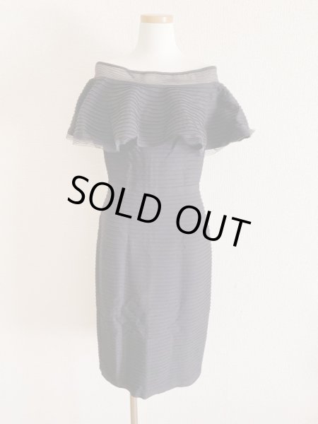 画像5: 1点のみ即発!【相沢礼子さんに衣装協力】Tadashi Shoji タダシショージ   Solid Off-The-Shoulder Dress ブラック (5)