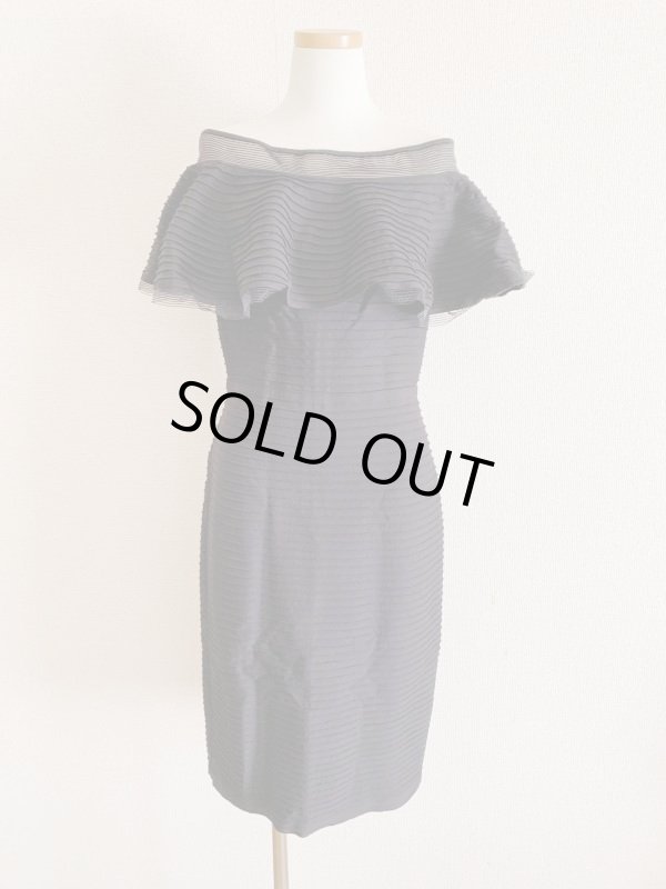 画像5: 1点のみ即発！【相沢礼子さんに衣装協力】Tadashi Shoji タダシショージ   Solid Off-The-Shoulder Dress ブラック (5)