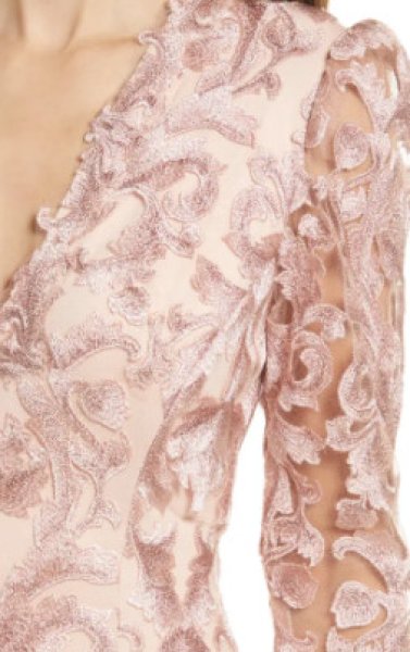 画像3: 再販売!【阿部詩さん着用】Tadashi Shoji  タダシショージ  EVOTA HANDKERCHIEF HEM DRESS ピンク系 (3)