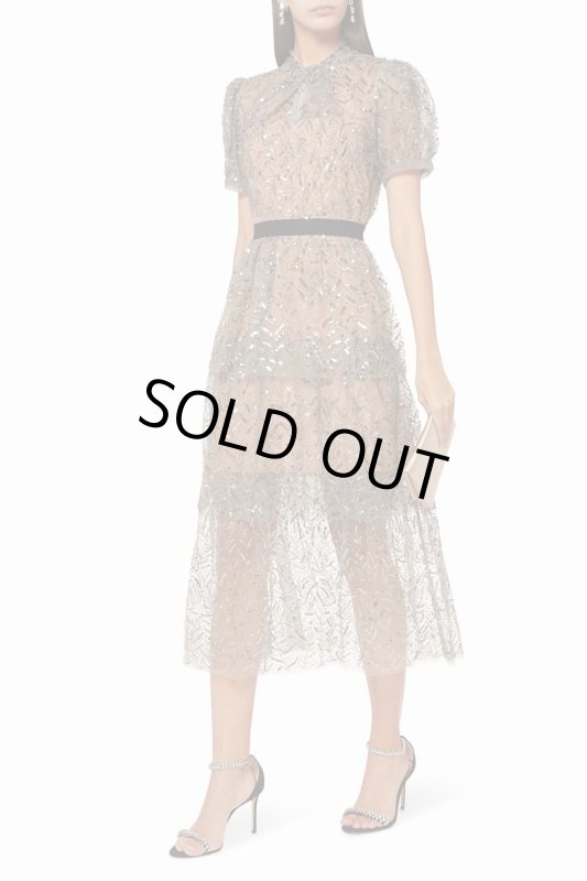 画像1: 【Tamera Mowry愛用】Self Portrait　セルフポートレート　Embellished tiered tulle midi dress (1)