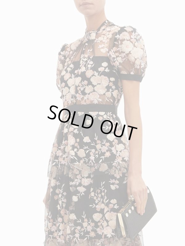 画像3: Self Portrait　セルフポートレート　Short Sleeve Floral Mesh Midi Dress (3)