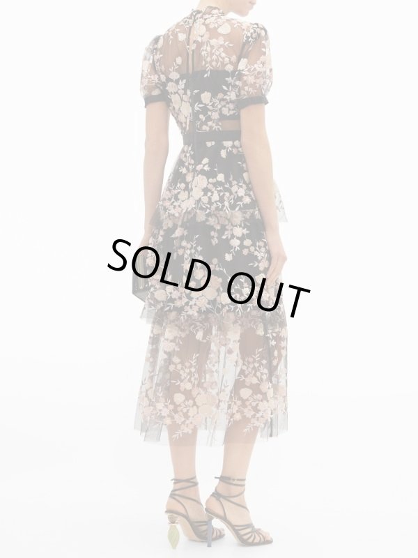 画像2: Self Portrait　セルフポートレート　Short Sleeve Floral Mesh Midi Dress (2)